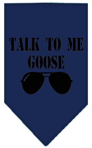 Talk to me Goose Screen Print Pet Bandana Navy Blue large